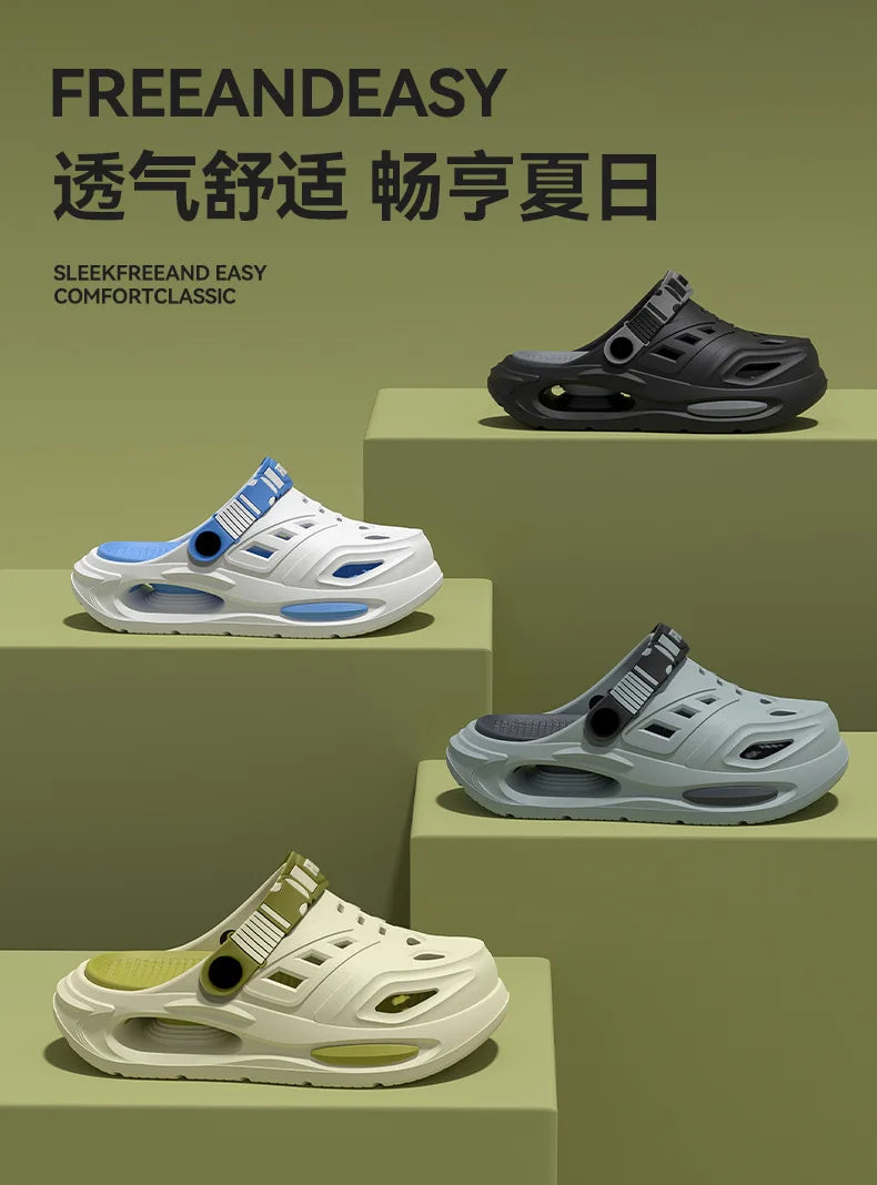 Arch support, anti slip, soft sole, wear-resistant cool slippers for wearing, thick sole breathable odor proof summer hole shoes GONZALES ONLINE SHOP