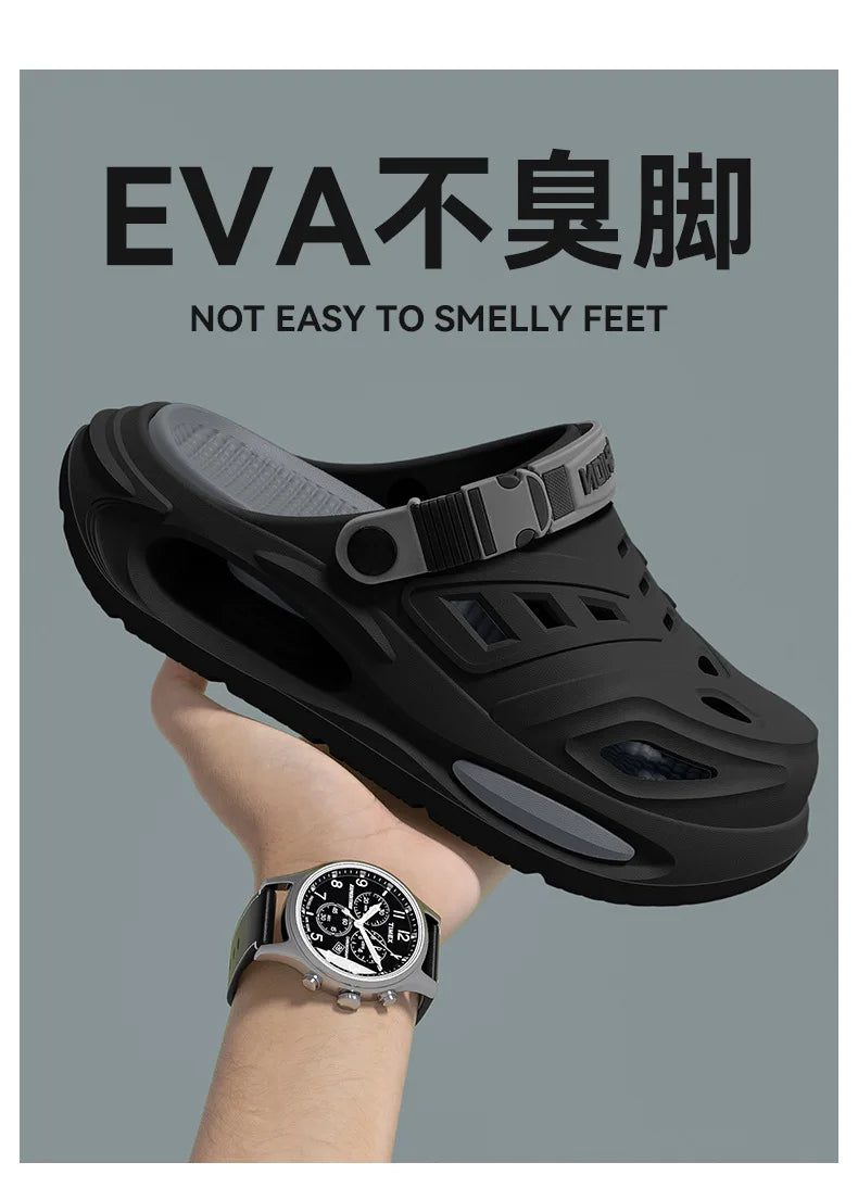 Arch support, anti slip, soft sole, wear-resistant cool slippers for wearing, thick sole breathable odor proof summer hole shoes GONZALES ONLINE SHOP