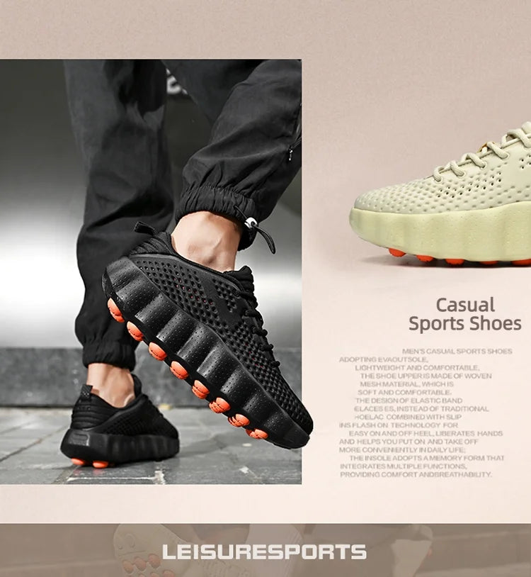 Men's Comfortable Casual Sneakers with Foot Sensing Massage Technology Women's Sports Breathable Lightweight Training Shoes GONZALES ONLINE SHOP