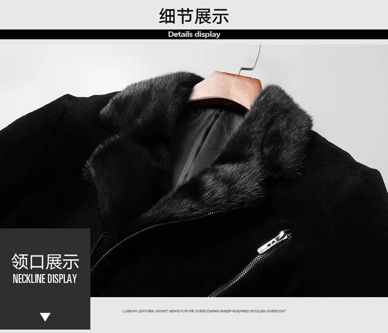 Winter New Sheep Fleece Coat Men's Mink Suit Collar Pure Wool Fur Jacket Men Thick Fur Clothing Male Clothes Chaquetas Hombre FC GONZALES ONLINE SHOP