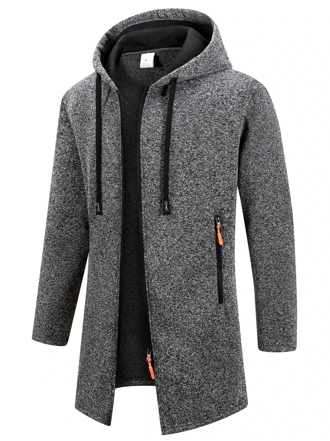 New Streetwear Men's Long Sleeve Sweatshirts for Men Zipper Hooded Oversize Winter Warm Jacket Coat Outdoor Tracksuit Men