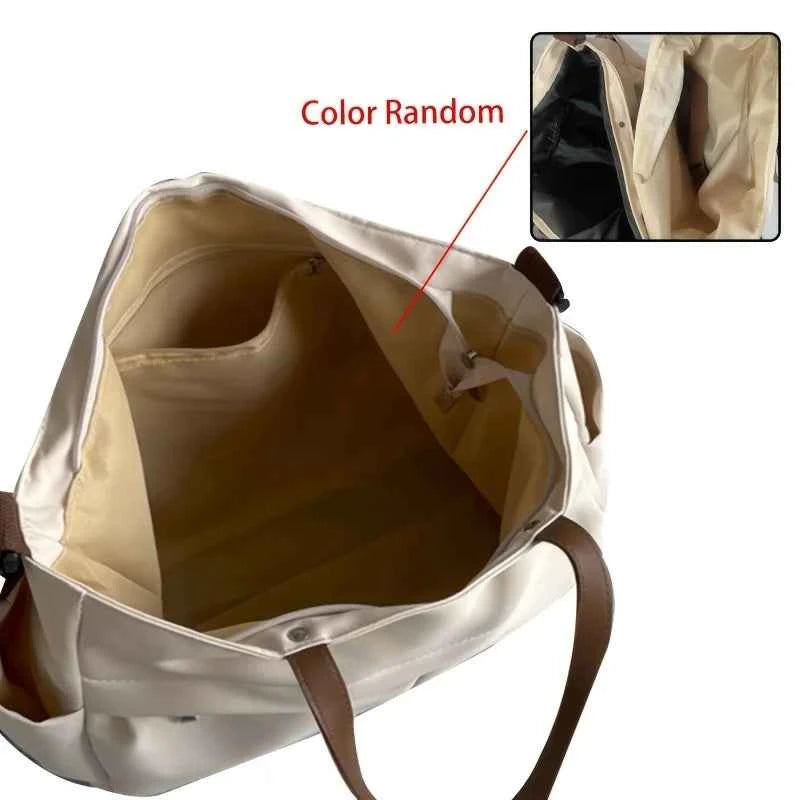 Stylish Nylon Women Tote Bag Shoulder Bag Featuring Two Pockets Large Capacity Commuting Handbag