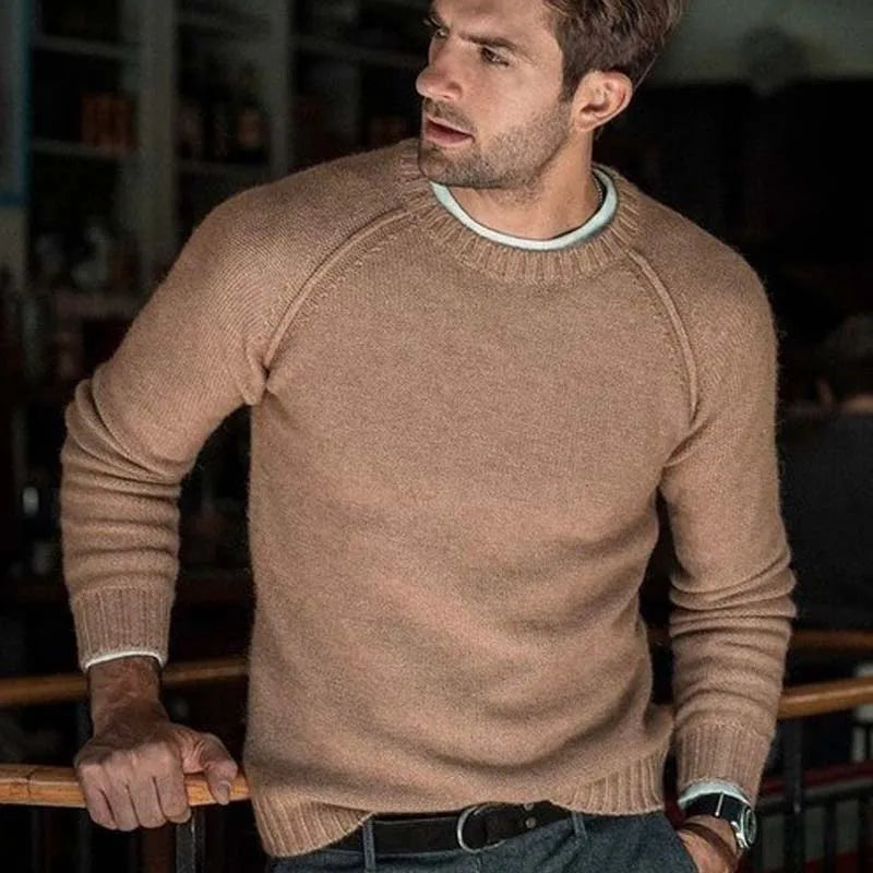 Autumn Winter Solid Sweater Men New Casual Slim Fit Mens Knitted Sweaters Comfort O-Neck Knitwear Pullover Men S-3XL Pull Homme GONZALES ONLINE SHOP