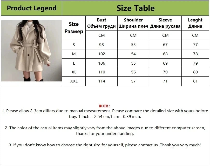 Autumn Winter Wool Jacket Women Clothing Woolen Coat Loose Lace-Up Single-Breasted Solid Wool Blend Coats Elegant Chic Outerwear GONZALES ONLINE SHOP