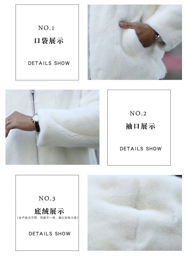 Tcyeek Natural Mink Fur Coat Men's High-end Real Fur Coat Men 2023 Winter New White Whole Mink Fur Hooded Coats Fashion Zipper GONZALES ONLINE SHOP