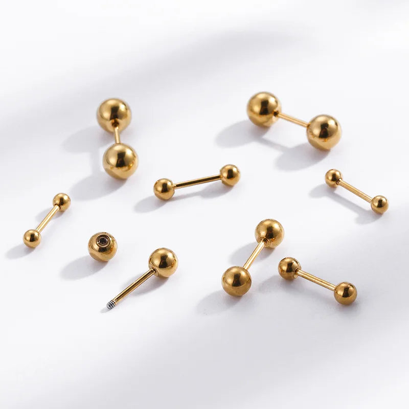 1Pair Stainless Steel Small Ball Stud Earrings Trendy Simple Sleeping Without Wearing Cartilage Earrings Helix Piercing Jewelry GONZALES ONLINE SHOP