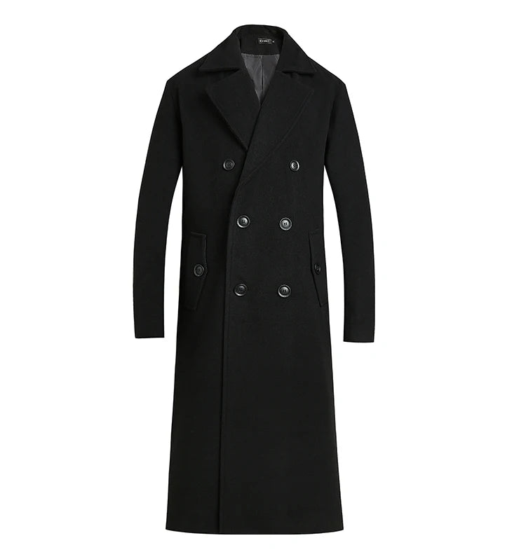 New Fashion Coat Men Wool Coat Winter Warm Solid Long Trench Jacket Breasted Business Casual Overcoat Male Woolen Coat S-4XL GONZALES ONLINE SHOP