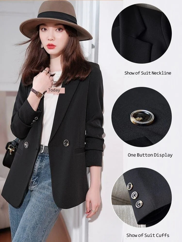 Women Blazer Coat Fashion Long Sleeve Tops Outerwear Chic Elegant Long Sleeve Basic All-match Office Streetwear New 2023 GONZALES ONLINE SHOP