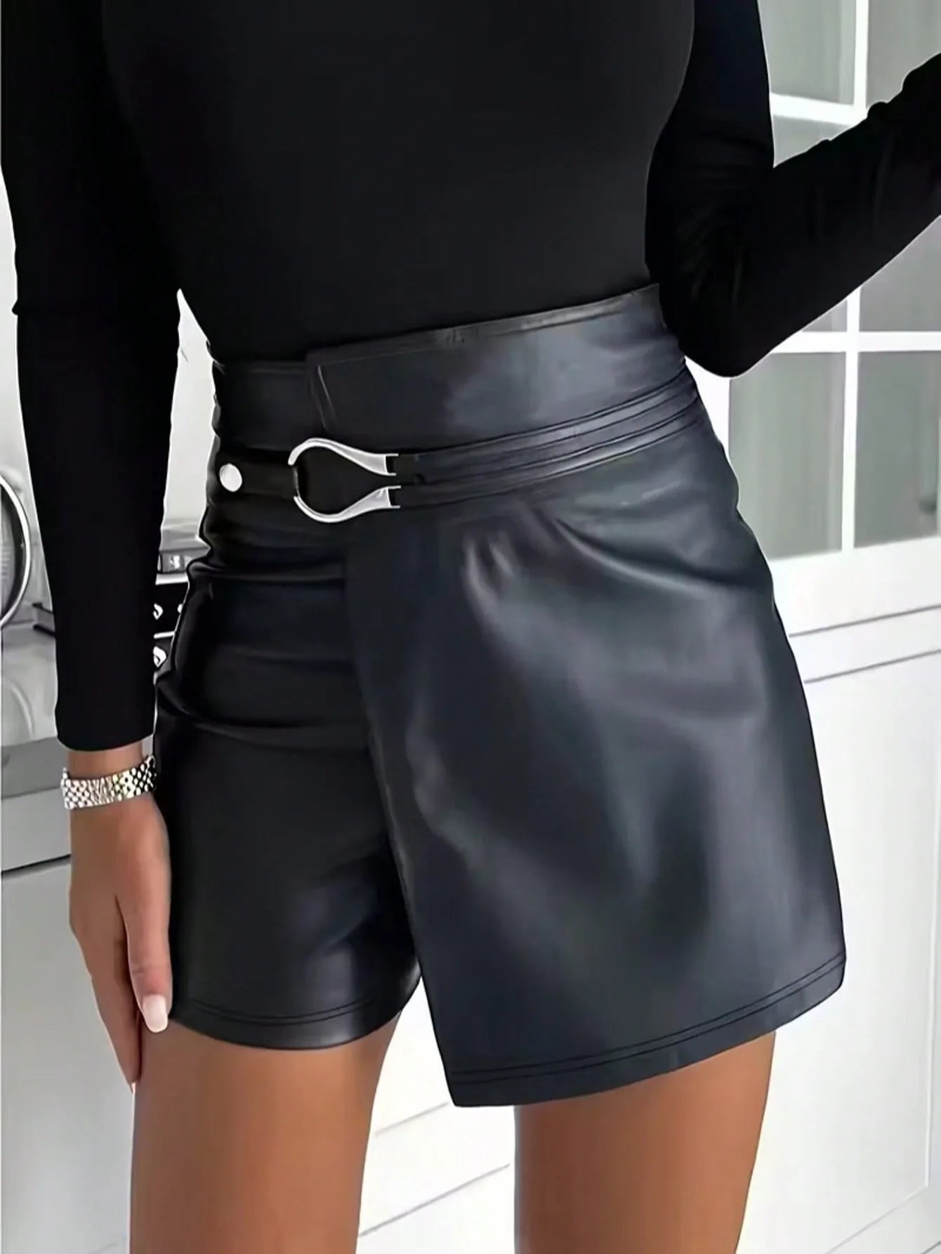 Leather Skirt High Waist Women Front Slit Spring Autumn Long Skirt High Waisted Office Lady Slim Skirts Elegant Ropa De Mujer GONZALES ONLINE SHOP