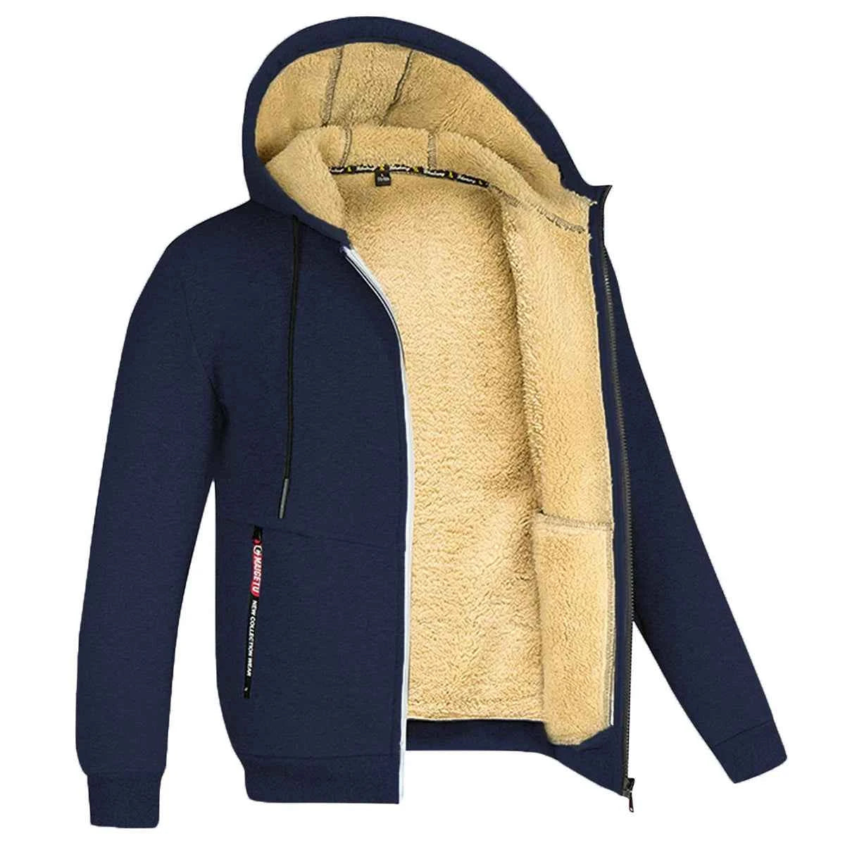 Men's Jacket Winter Camouflage Fleece Thicken Hooded Jackets Male Long Sleeve Coat Casual Zip Up Hoodies Streetwear Men's Coats