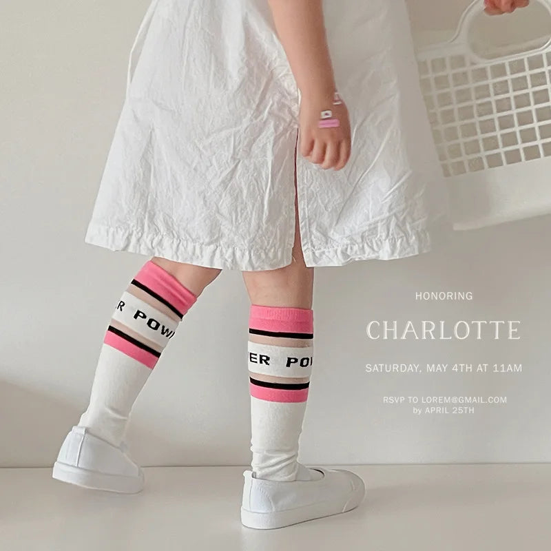 Children Socks Kids Long Sock Girls Summer Mesh Patchwork Knee Stockings 3-12 Year-old Child Baby Spring Cotton Socks GONZALES ONLINE SHOP