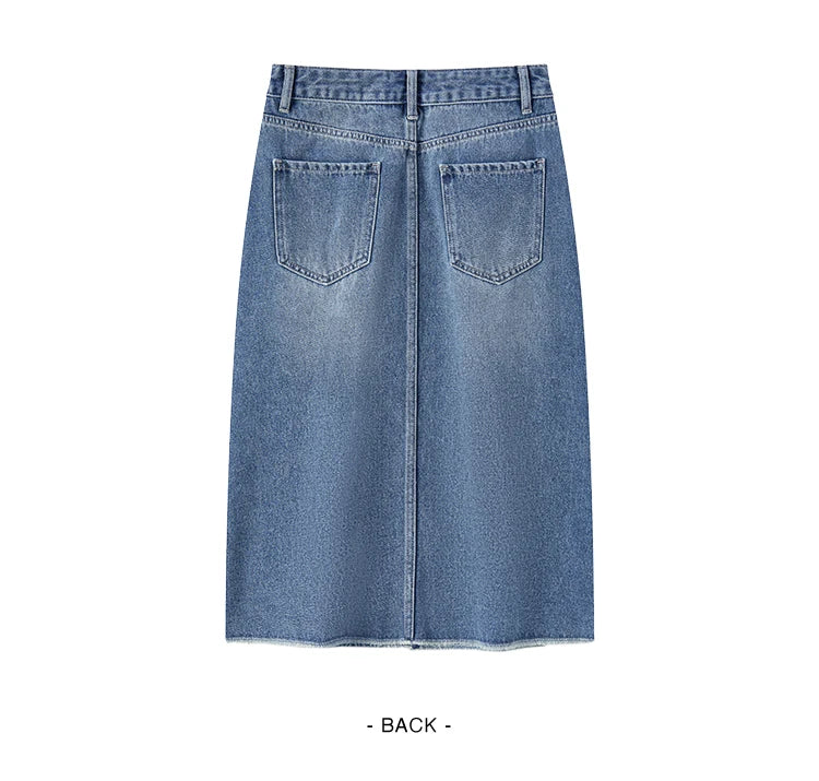 Semir Denim Skirt Women High-waisted Slit 2024 New Spring Straight Skirt GONZALES ONLINE SHOP