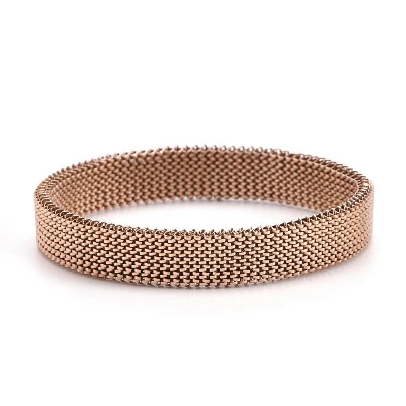 Soft Stainless Steel Jewelry Elastic Spring Wrist Band Stretch Mesh Bracelets Unique Colorful Bangles GONZALES ONLINE SHOP