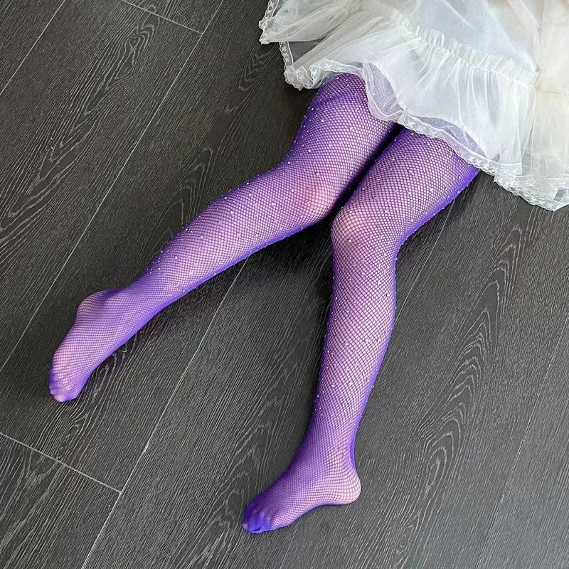 Girls' Baby Fishing Net Stockings Children's Rhinestone Jumpsuit Fashion Socks Women's Tight Long Sock Highly Elastic Leggings GONZALES ONLINE SHOP