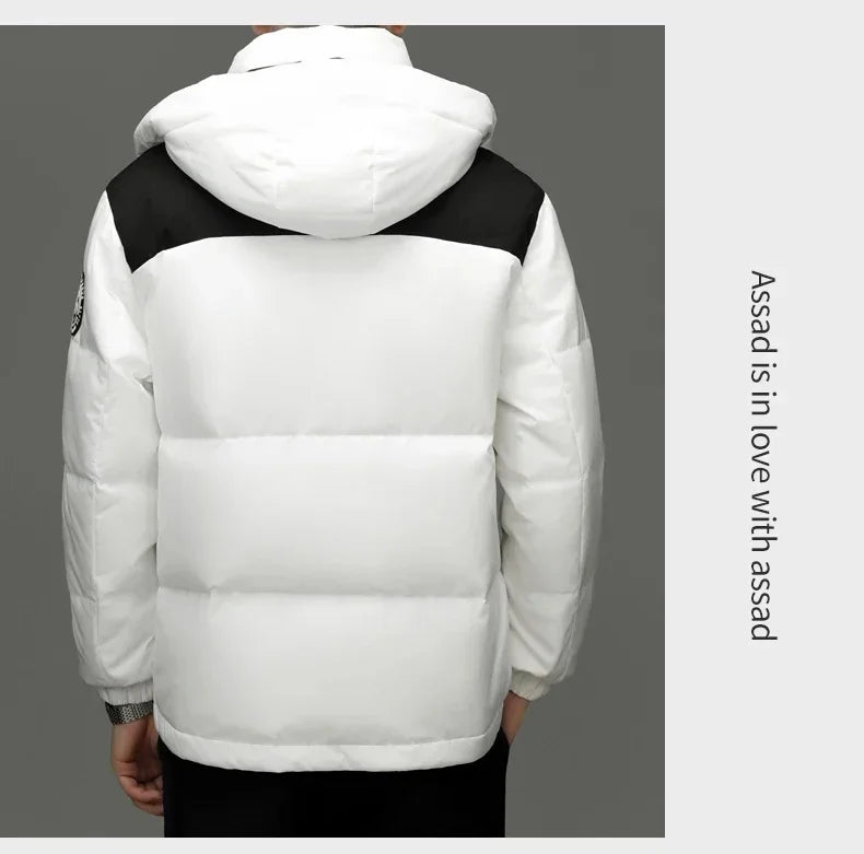 Winter New Down Jacket Men's Thick Warm White Duck Casual Coat Hooded Cold-proof Jack Clothing GONZALES ONLINE SHOP