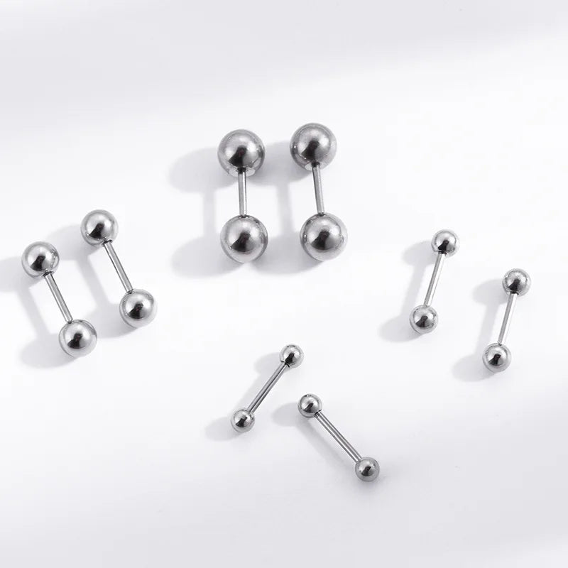 1Pair Stainless Steel Small Ball Stud Earrings Trendy Simple Sleeping Without Wearing Cartilage Earrings Helix Piercing Jewelry GONZALES ONLINE SHOP