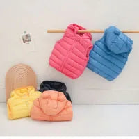 Vest 1-7 Year Old Girls'and Boy' Winter Fashion Down  Hooded Warm Casual large pocket Sleeveless Jacket New Kids Garments GONZALES ONLINE SHOP