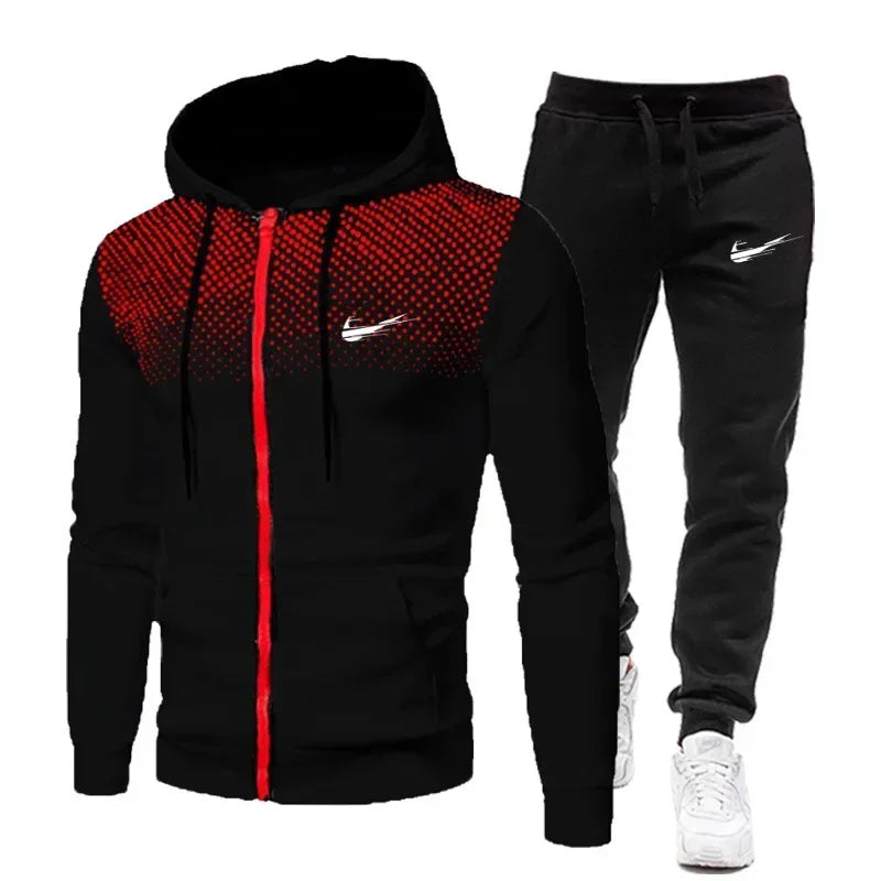 2024 Fashion Sportswear Plus Pants Sweatshirts Fleece Zipper Two Size Men's Set Hoodie FW22 Tracksuit Piece S-3XL GONZALES ONLINE SHOP