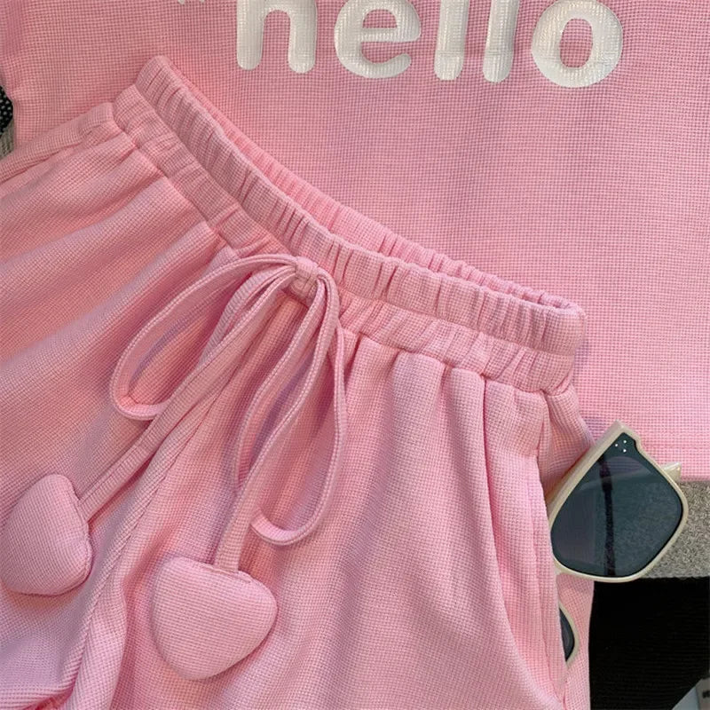 Summer Children Girls Clothes Letter Print T-shirt and Shorts Set Kid Girl Sleeveless Top Bottom 2pcs Suit Tracksuit Streetwear GONZALES ONLINE SHOP