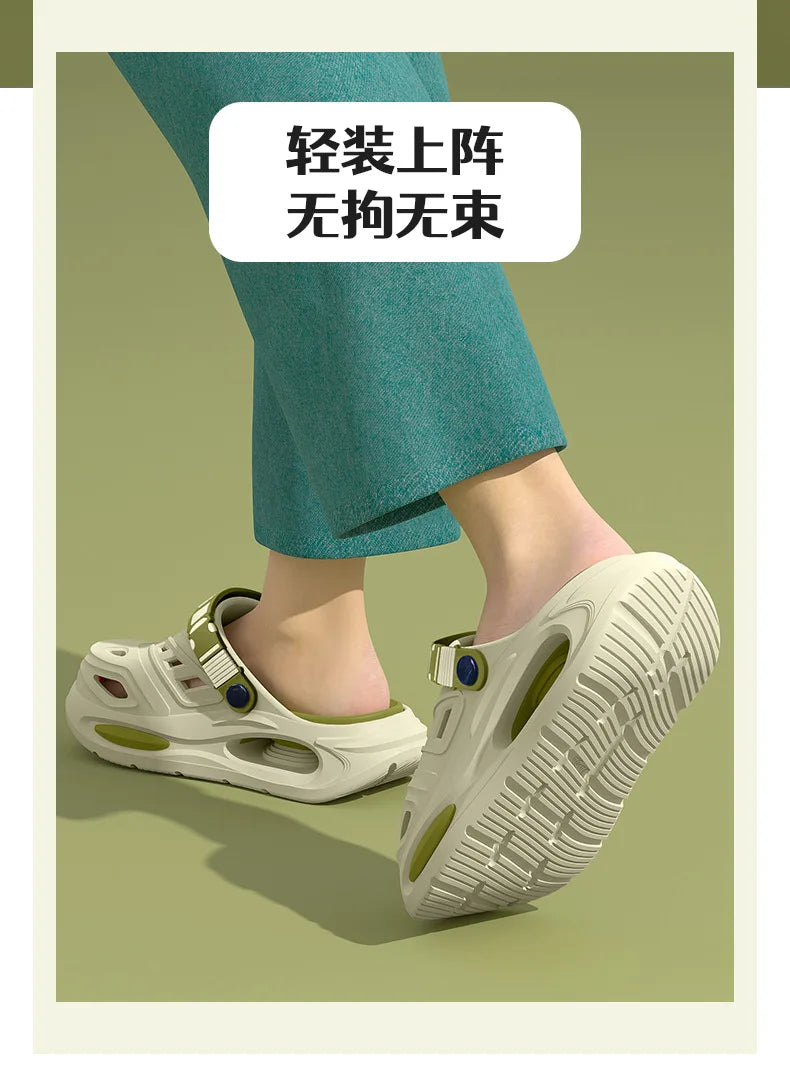 Arch support, anti slip, soft sole, wear-resistant cool slippers for wearing, thick sole breathable odor proof summer hole shoes GONZALES ONLINE SHOP