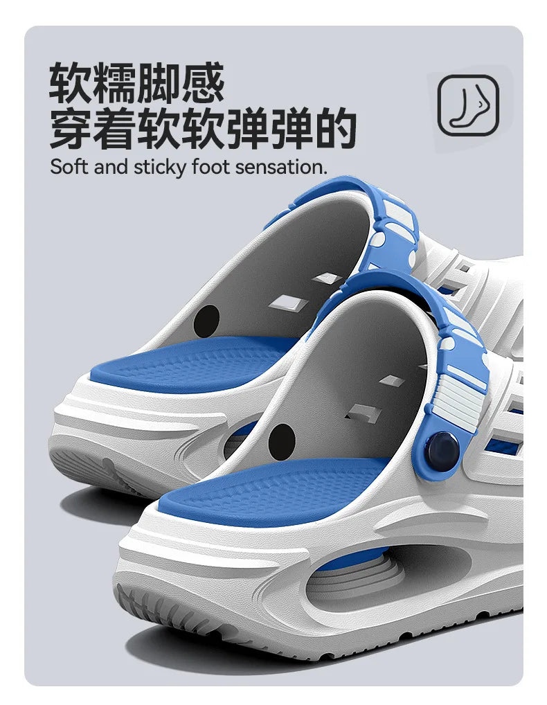 Arch support, anti slip, soft sole, wear-resistant cool slippers for wearing, thick sole breathable odor proof summer hole shoes GONZALES ONLINE SHOP