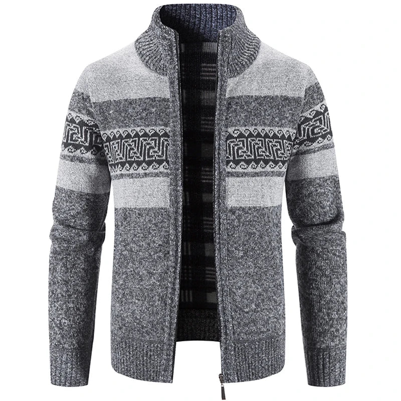 Knitted Cardigan For Men in Autumn and Winter Korean Sweater Stand Collar Joker Casual Coat Autumn Men's Coat GONZALES ONLINE SHOP