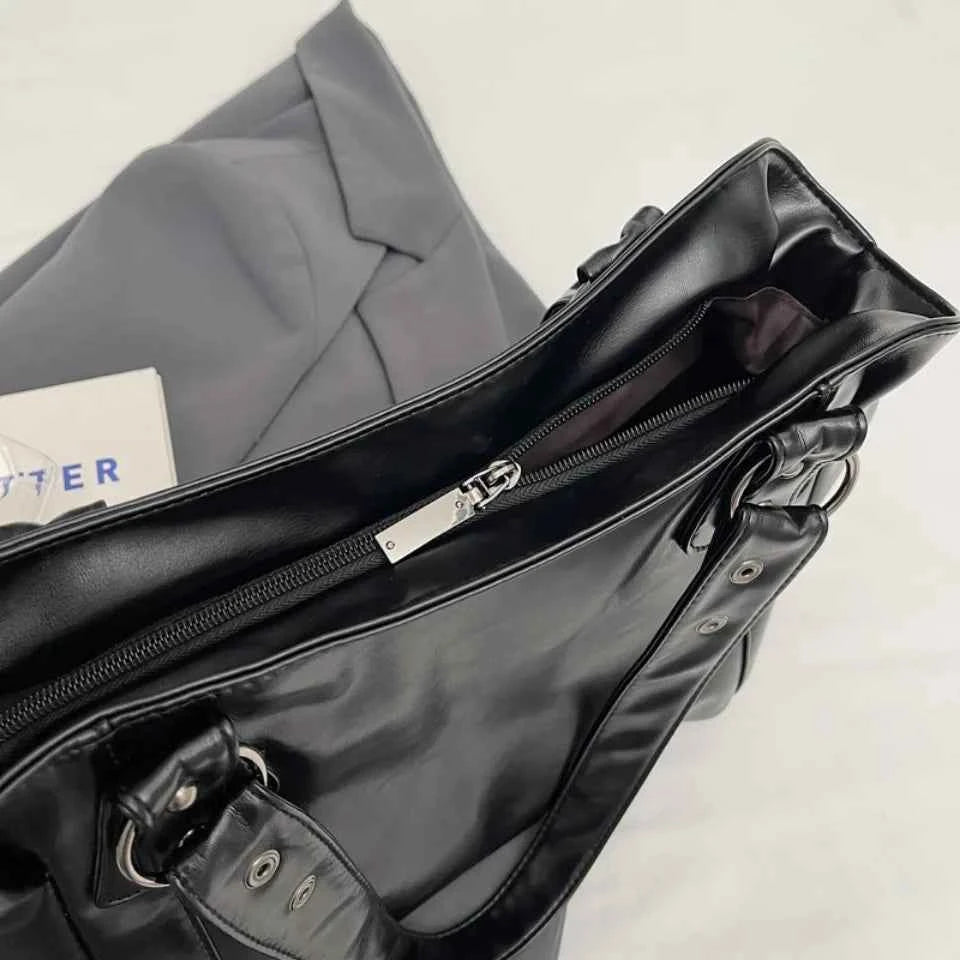 Retro Brand Roomy Shoulder Bag Female Luxury Solid Color Classic Crossbody Bag Large Capacity Style Soft PU Leather Tote Bag