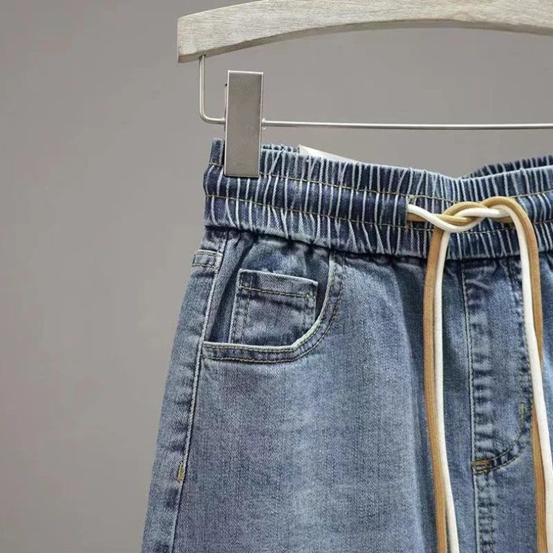 Women's Denim Skirt Midi To Knees Length with Pocket Zipper Female Jeans Skirts Chubby Slit Casual Modest Clothing Trend 2025 V GONZALES ONLINE SHOP