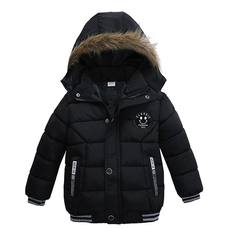 1 2 3 4 5 Years Winter Baby Boys Jacket Classic Keep Warm Fashion Girls Coat Hooded Zipper Outerwear Birthday Gift Kids Clothes GONZALES ONLINE SHOP