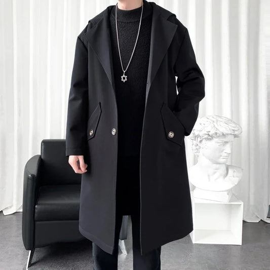 Long Mens Trench Coat British Style Overcoat Outwear Windbreakers S-3XL GONZALES ONLINE SHOP