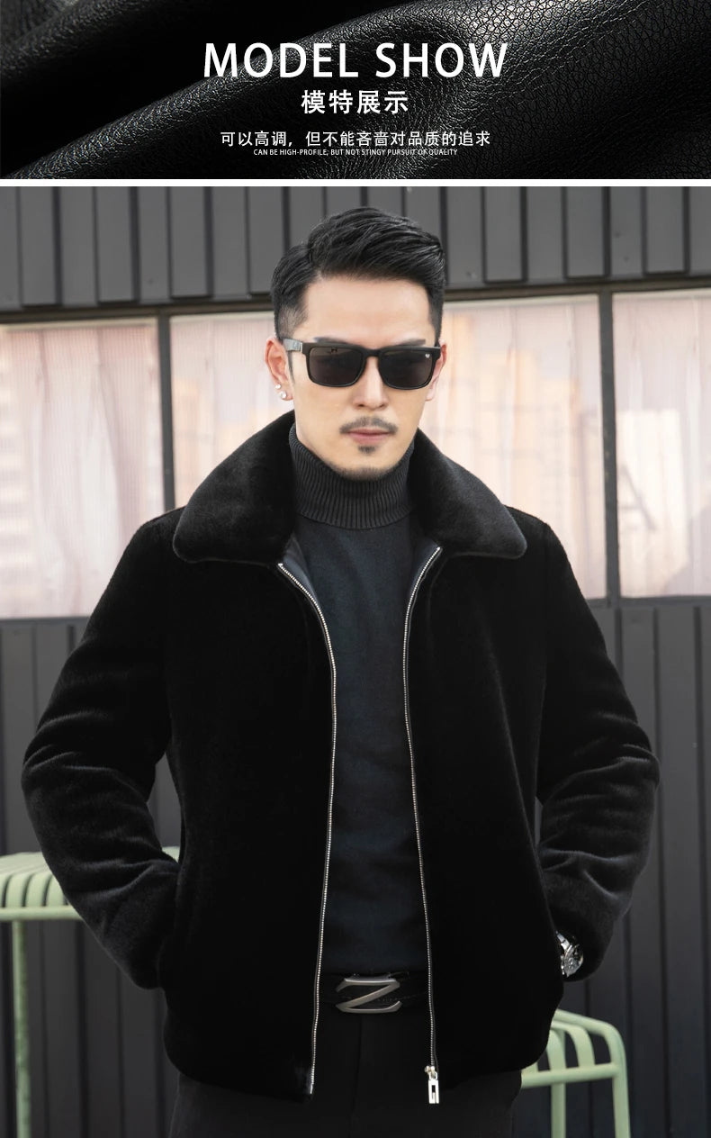 YN-218 Winter Warm Coat Fur Coat Men's Hooded Casual Gold Mink Jacket Coat High Grade Fur Men's Fashion Trend Casual Youth Style GONZALES ONLINE SHOP