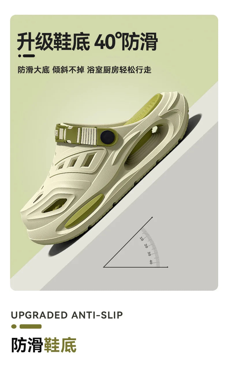 Arch support, anti slip, soft sole, wear-resistant cool slippers for wearing, thick sole breathable odor proof summer hole shoes GONZALES ONLINE SHOP