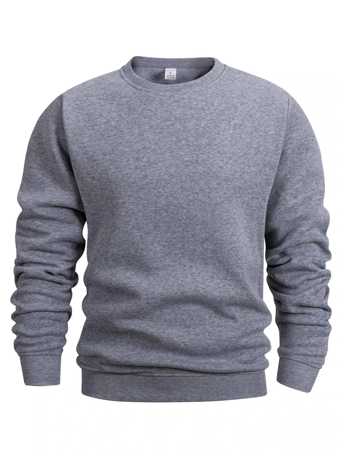 Men's Crew Neck Sweatshirts Solid Color Sweatwear Spring Outdoor Casual Daily Long Sleeve Pullover Hoodie Man Sportswear
