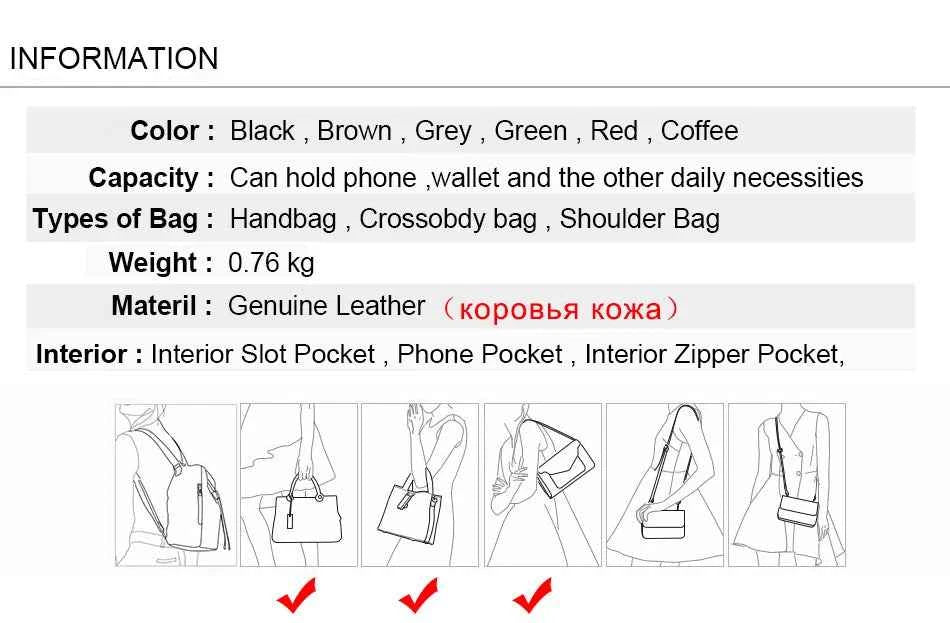 Cow Leather Bag Ladies Genuine Leather Handbags Big Women Bag Large Vintage Female 2023 Office Hand Shoulder Bags For Women Tote