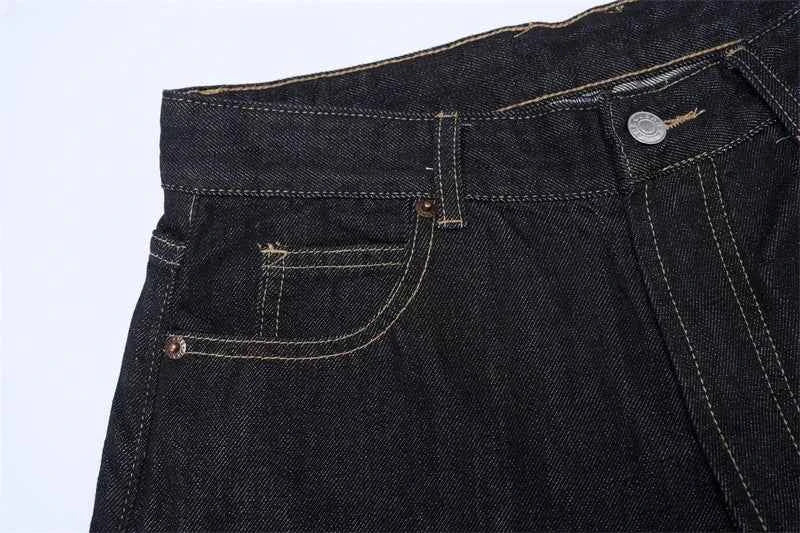 Non-fading Original Color Jeans Men's High Quality Loose Straight Denim Pants Classic American Retro Wide Leg Autumn Trousers