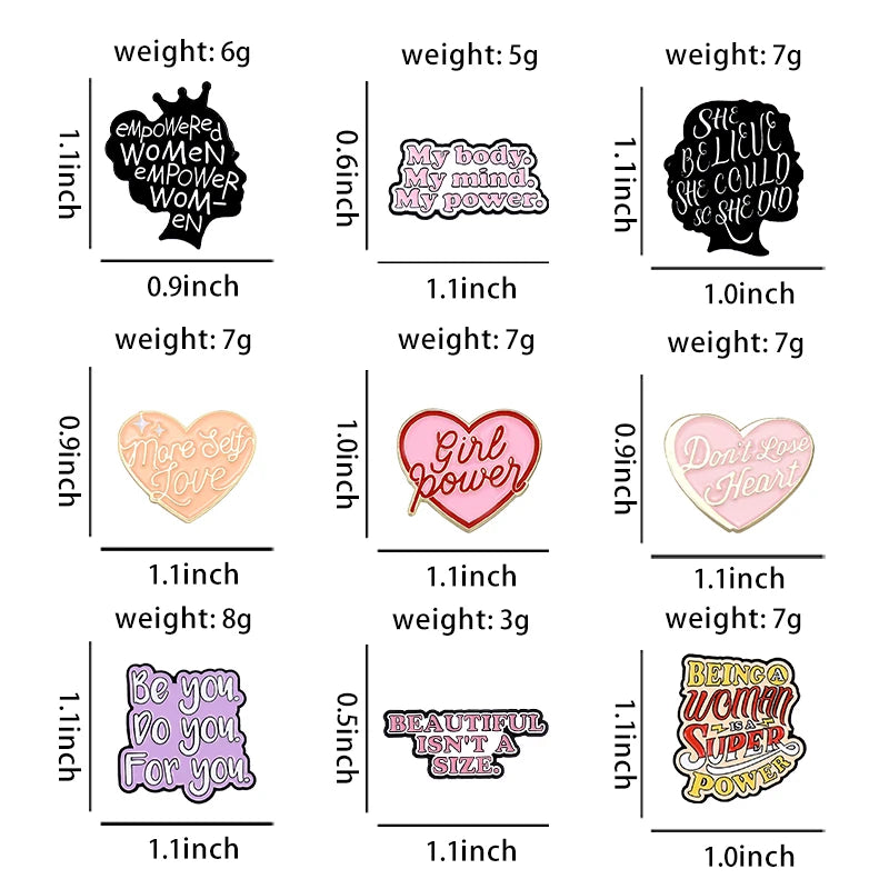 4-7PCS/SET Quotes Banner Enamel Pins Set Custom Cartoon Cool Slogan Brooch Lapel Badge Feminism Punk Jewelry for Friends GONZALES ONLINE SHOP