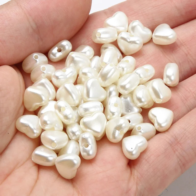 10-100PCS Acrylic Material Imitation Pearl Bow Leaf Shape Beads For DIY Necklaces Jewelry Making Pacifier Clip Spacers GONZALES ONLINE SHOP