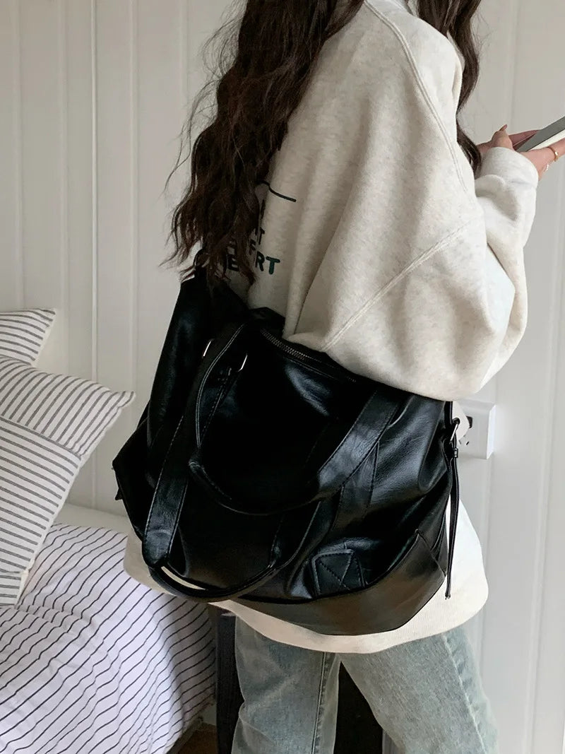Fashion Tote Bag Leather Women Bag Simplicity Handbag Solid Vintage Shoulder Messenger Bag for Ladies GONZALES ONLINE SHOP