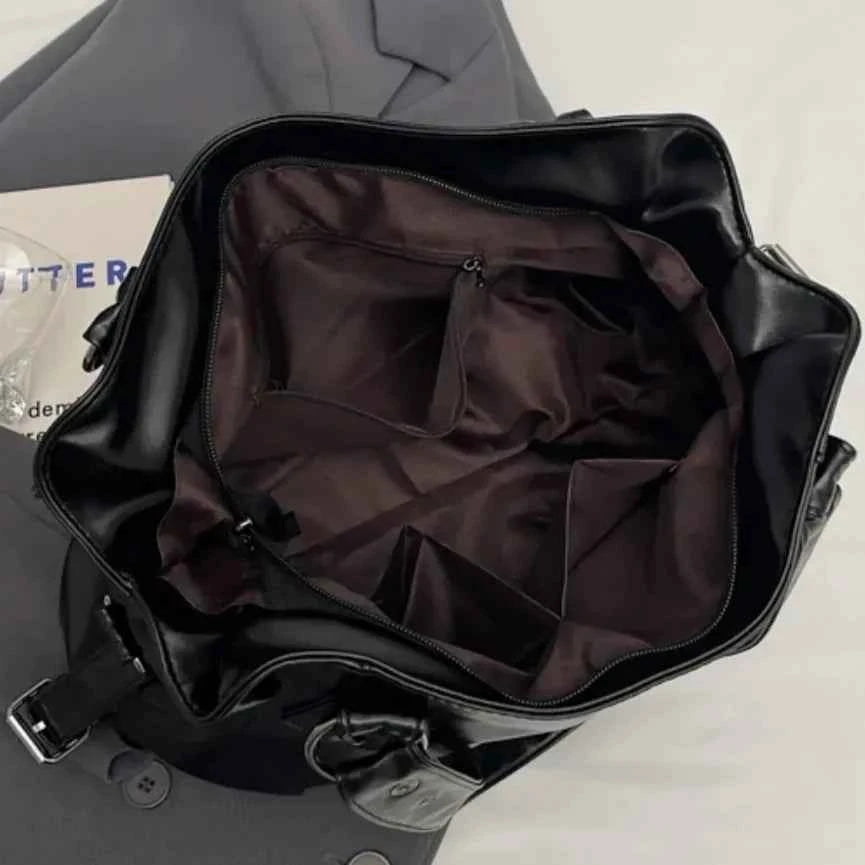 Retro Brand Roomy Shoulder Bag Female Luxury Solid Color Classic Crossbody Bag Large Capacity Style Soft PU Leather Tote Bag