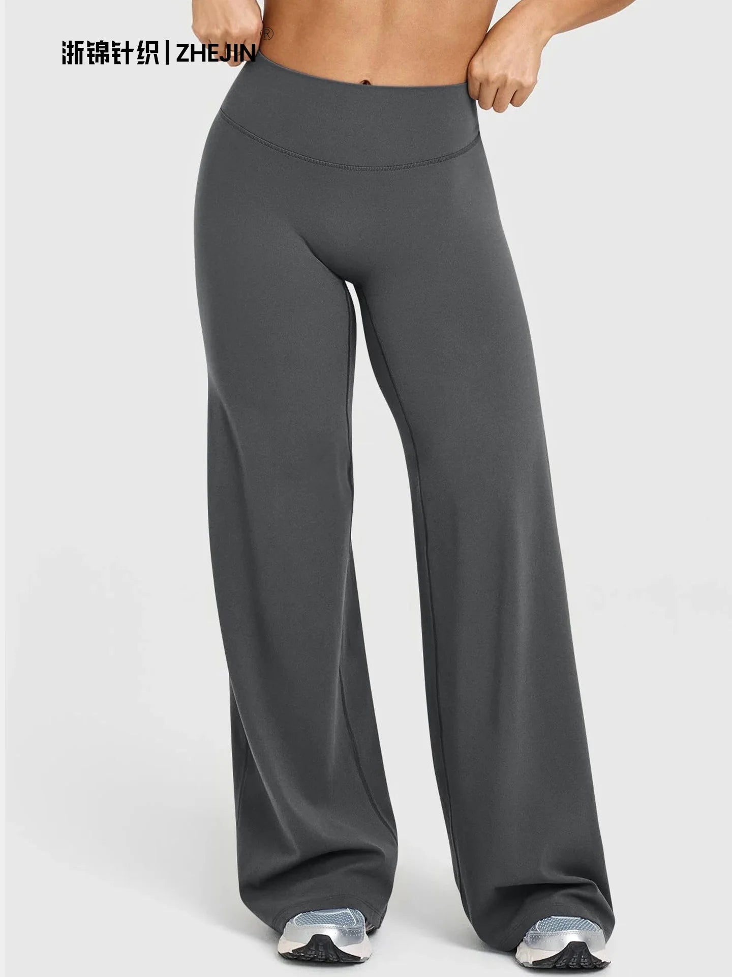High Waisted Wide Leg Yoga Pants Women Butt Lift Coffee Brown Workout Trousers Flare Leggings Tummy Control Gym Fitness Wear GONZALES ONLINE SHOP