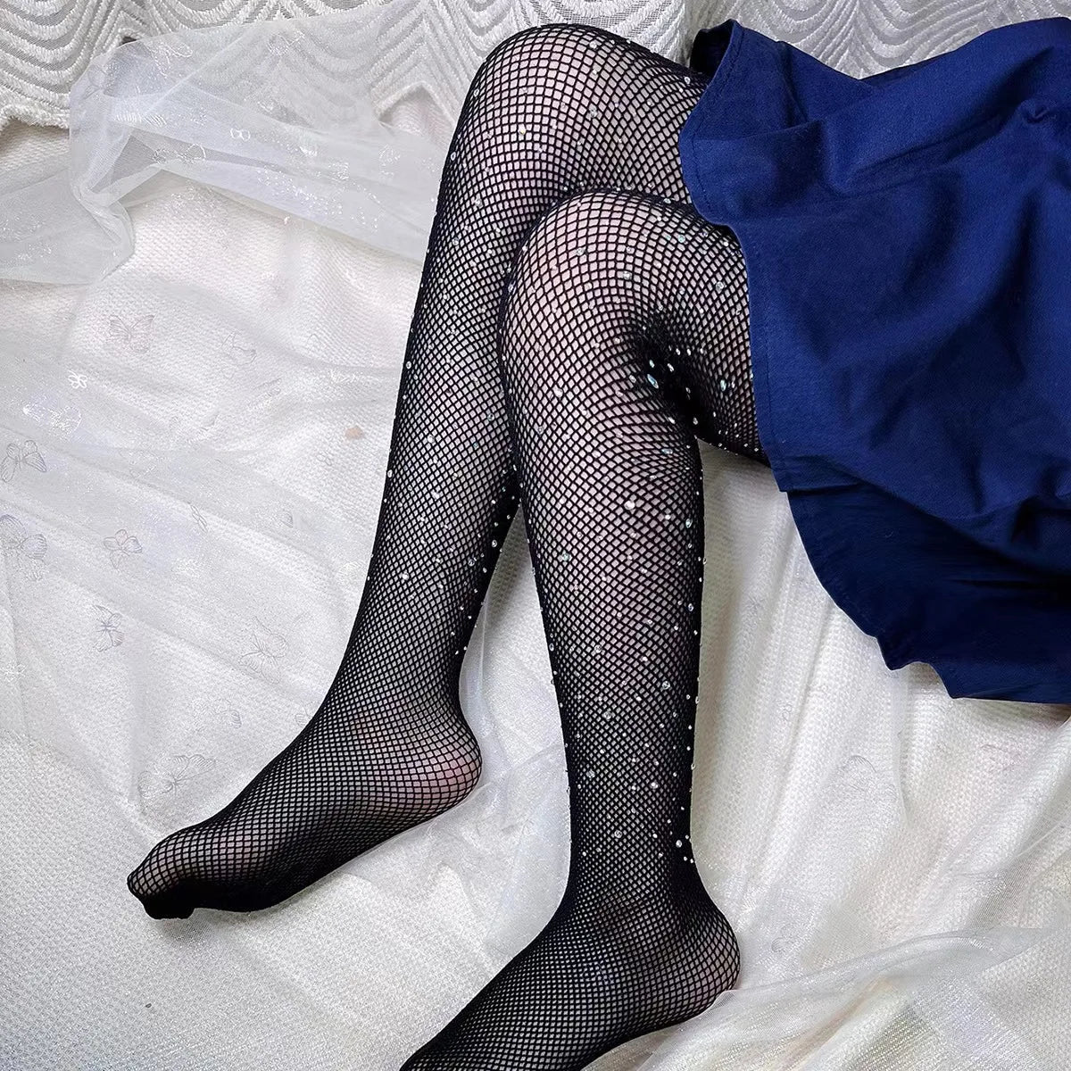 Girls' Baby Fishing Net Stockings Children's Rhinestone Jumpsuit Fashion Socks Women's Tight Long Sock Highly Elastic Leggings GONZALES ONLINE SHOP