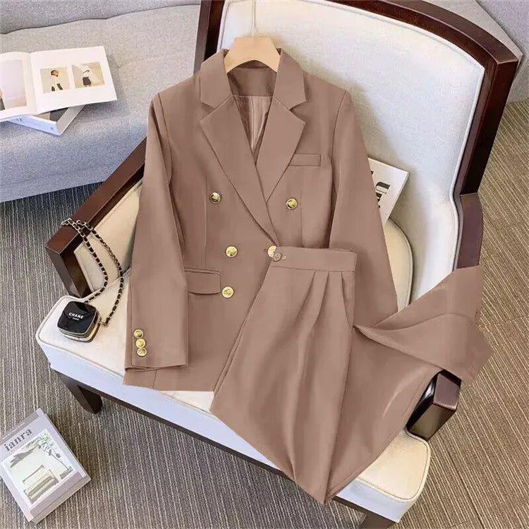 Women's Fashion Spring Autumn Jacket Chic Elegant Casual Sports Female Suit Coat Korean Jacket Women Blazers Outerwear pant GONZALES ONLINE SHOP