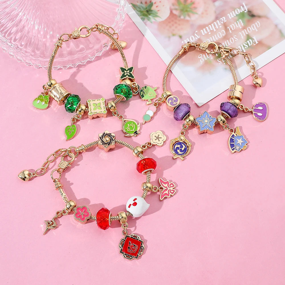 Two-dimensional game Genshin Impact original god Naxi Dacao element Pan family beaded DIY bracelet GONZALES ONLINE SHOP