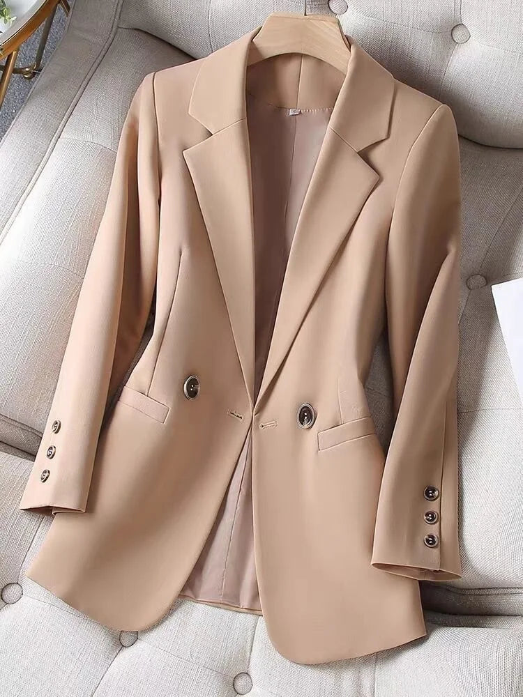 Women Blazer Coat Fashion Long Sleeve Tops Outerwear Chic Elegant Long Sleeve Basic All-match Office Streetwear New 2023 GONZALES ONLINE SHOP