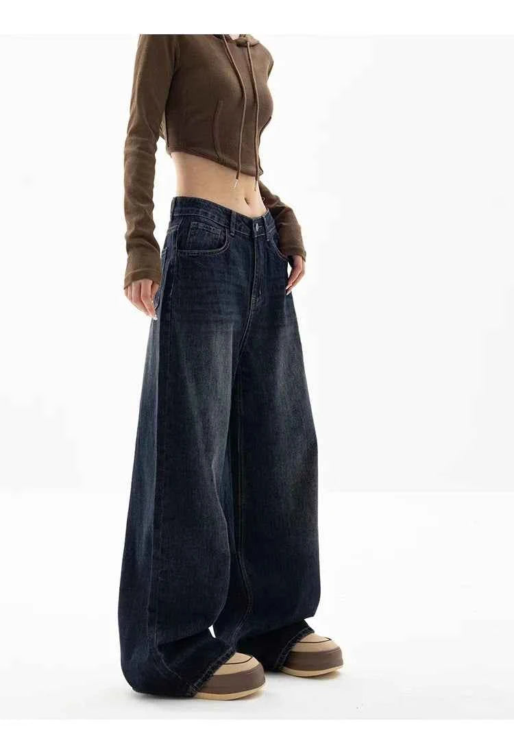Vintage Baggy High Waist Jeans Women Y2K Wide Leg Oversized Harajuku Popular Fashion Autumn Streetwear Men Jeans Pants