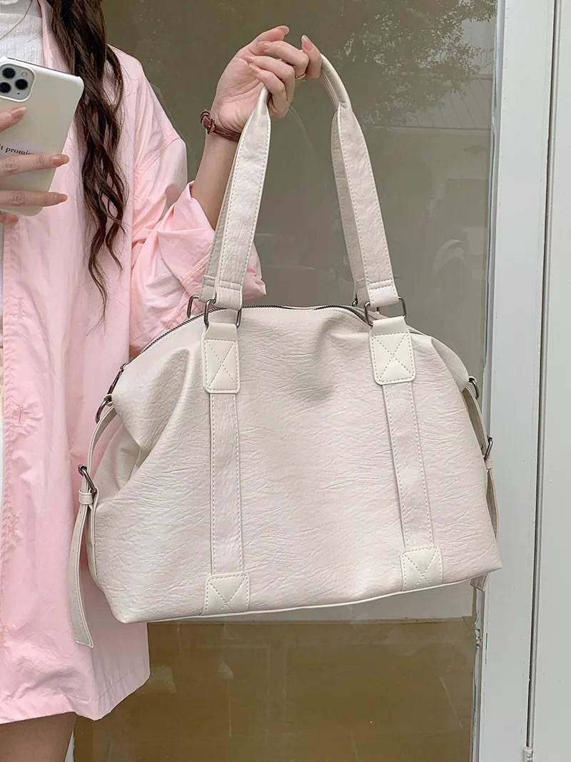 Fashion Tote Bag Leather Women Bag Simplicity Handbag Solid Vintage Shoulder Messenger Bag for Ladies GONZALES ONLINE SHOP