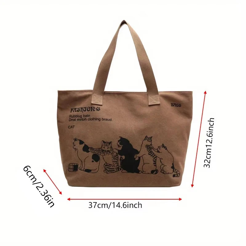 Women's Fashionable Canvas Tote Bag Spacious Durable Shoulder Bag with Zipper Closure Classic Design for Work GONZALES ONLINE SHOP