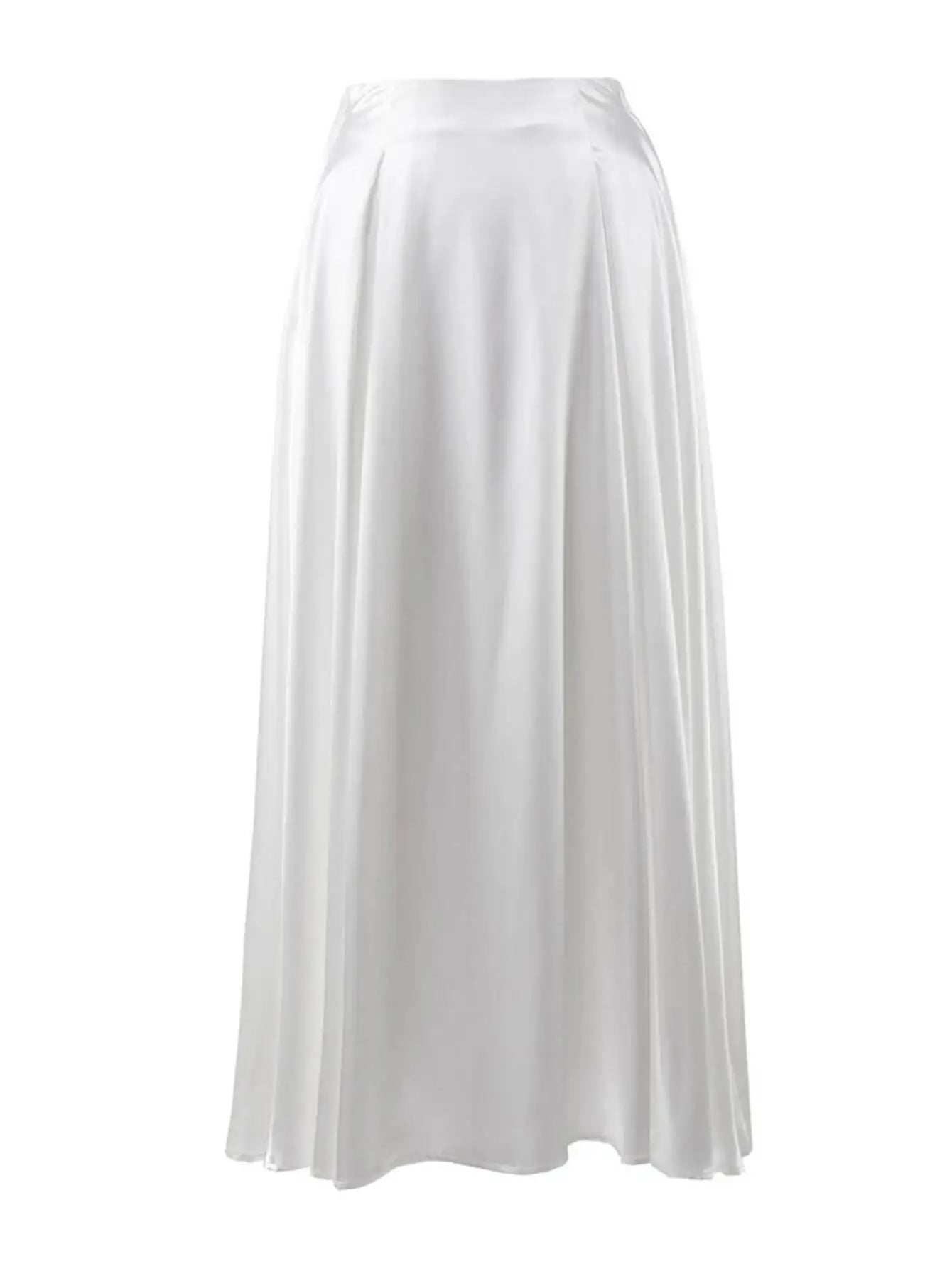 Sexy fashion maxi satin skirt women summer high waist long skirts elegant black white party skirt for woman clothing streetwear GONZALES ONLINE SHOP