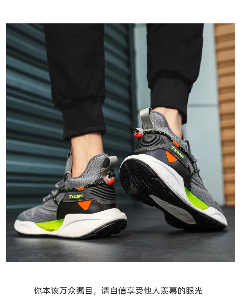 Sneakers Men High-quality Running Shoes with Popcorn Shoe Comfortable Unisex Running Walking Casual Tennis Shoe Breathable Light GONZALES ONLINE SHOP
