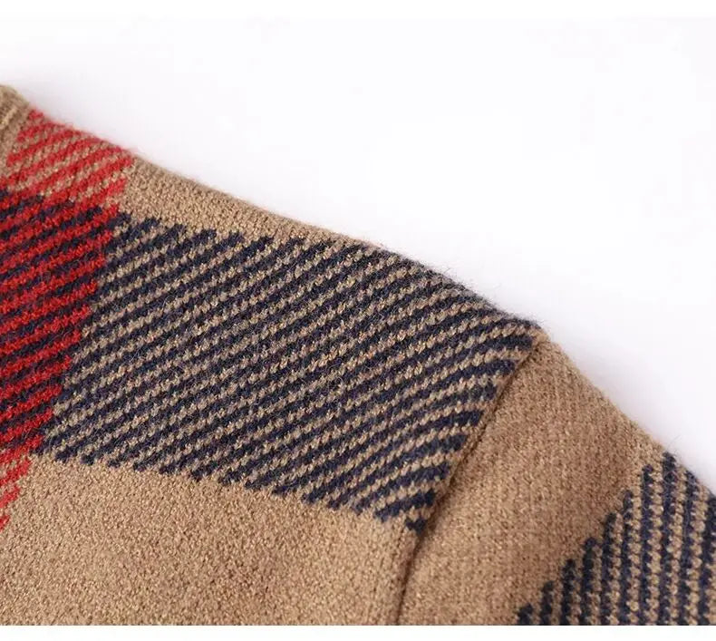 High Quality Luxury Men's Knitted Pullover Autumn Winter O-Neck Striped Wool Sweater British Casual Fashion Versatile Knitwear GONZALES ONLINE SHOP